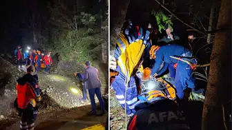 Uçurumdan düşen genç saatler sonra çıkarıldı