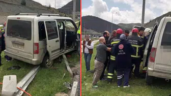 Amasya'da kamyonet bariyerlere çarptı : 5 yaralı
