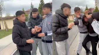 Özür dilettirip darp ettiler : Eskişehir'de parkta akran zorbalığı kameralara yansıdı