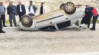 Adıyaman'da kaza : Otomobil takla attı, 1 kişi yaralandı