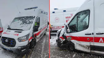 Gümüşhane'de otomobil ile ambulans çarpıştı : 3 yaralı