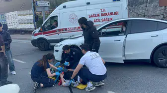 Şişli'de otomobil ile motosiklet çarpıştı : 1 kişi yaralandı