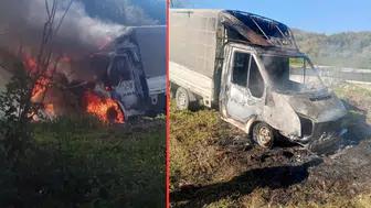 Zonguldak'ta seyir halindeyken yanan otomobil kullanılmaz hale geldi