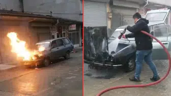 Kastamonu'da seyir halindeki araç bir anda alev topuna döndü