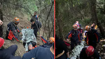 Antalya'da 80 metrelik uçuruma yuvarlanan adam, yaralı olarak kurtarıldı