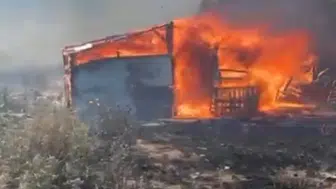 Ayvalık'ta ahırda korkutan yangın