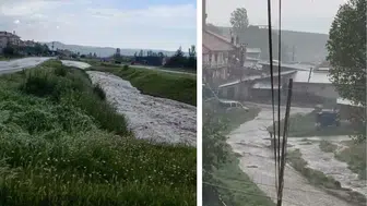 Ankara’da sağanak sonrası sel : Çubuk ve Polatlı’da dereler taştı, yollar sular altında kaldı