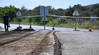 Manisa Yunusemre'de yol çalışması