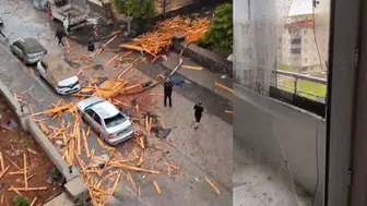 Gaziantep’te yağış sonrası facia : Apartmanın çatısı uçtu , vatandaş gözyaşlarına boğuldu