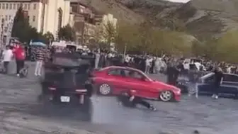 Çankırı'da araç fuarında kaza : Drift atan otomobil görevliye çarptı