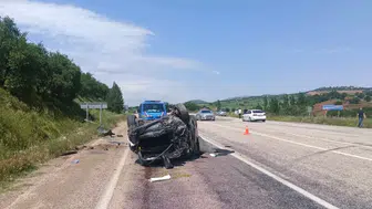 Adıyaman Gölbaşı’nda otomobil takla attı : 2 kişi yaralandı