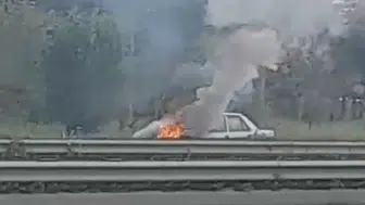 Eskişehir Çevre Yolu'nda yangın : Otomobil alev alev