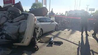 Zonguldak'ta otomobil akaryakıt istasyonunda daldı : 5'i çocuk 6 yaralı