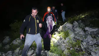 Nevşehir'de arazide mahsur kalan kadın, 2 saatin sonunda kurtarıldı