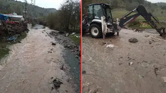 Kastamonu'da sağanak ve dolu yağışı : Köy yolları suyla kaplandı