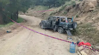 Aydın'da cip uçurumdan yuvarlandı