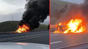 Elazığ'da seyir halindeki otomobil alev topuna döndü