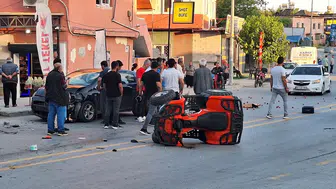 Mersin'de otomobil ile çarpışan ATV'nin sürücüsü yaralandı