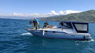 Trabzon'da kalkan balığı denetimlerinde 3 bin metre ağ ele geçirildi