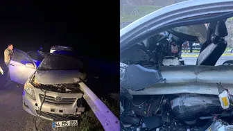 Hakkari'de otomobil bariyere çarptı : 1 ölü, 3 yaralı