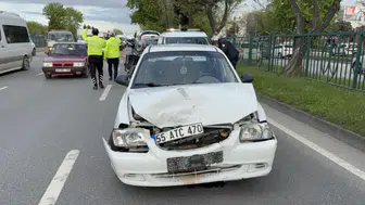 Samsun Canik'te zincirleme trafik kazası : 2 yaralı