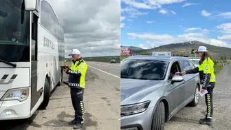 Kars'ta trafik denetimleri : Ekipler çalışmalarına devam ediyor