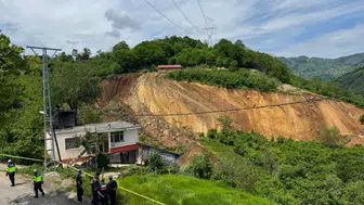 Ordu'da fındık bahçesinde heyelan