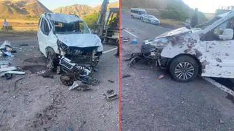 Elazığ Palu'da ticari araç takla attı : 2'si çocuk 5 yaralı
