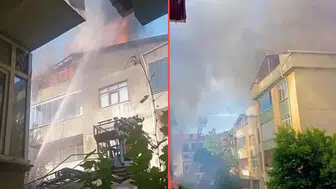 Tuzla'da çatı yangını : Alevler yandaki apartmana sıçradı