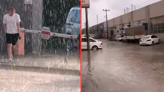 Bursa İnegöl'de sağanak yağış çilesi : Sokaklar göle döndü