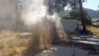 Muğla Bodrum'da işçi konteynerinde yangın