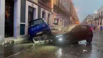Meksika'nın Puebla eyaletinde sel meydana geldi