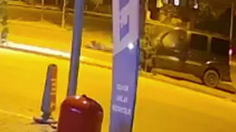 Karaman'da belediye işçisinin hayatını kaybettiği kaza anı kameraya yansıdı