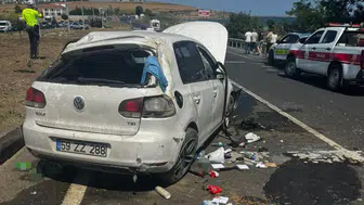 Tekirdağ'da korkutan kaza : Nişanlı çift yaralandı