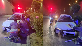 Hatay İskenderun'da kaza : Otomobil sürücüsü yaralandı