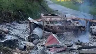 Kastamonu'da kundaklama şüphesi : Park halindeki karavan ile iş makinesi küle döndü