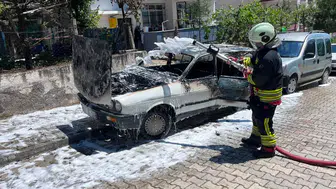Samsun'da otomobilde yangın çıktı