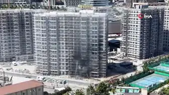 İstanbul Maltepe’de inşaat yangını : Dış cephe kaplaması alevlere teslim oldu