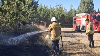 Hatay Hassa'da bahçede korkutan yangın