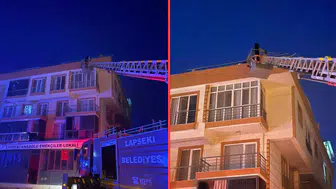 Çanakkale'de 4 katlı apartmanda yangın paniği