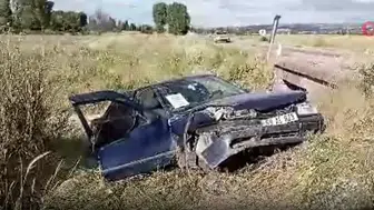 Tokat'ta otomobil şarampole yuvarlandı : 1 ölü, 1 yaralı
