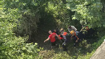 Kocaeli'de otomobil uçuruma yuvarlandı : Sürücü yaralandı