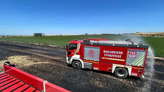 Balıkesir'de anız ve ekili alandaki yangın söndürüldü