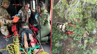 Çorum'da sarp arazide yaralı olarak mahsur kalan şahıs helikopterle kurtarıldı