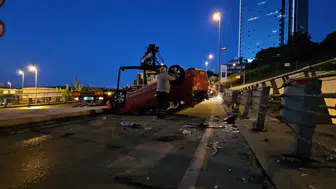 Şişli'de kaza : Alkollü sürücü takla attı