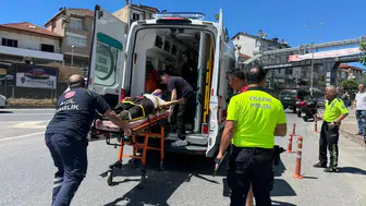 Zonguldak'ta motosiklet devrildi, sürücüsü yaralandı