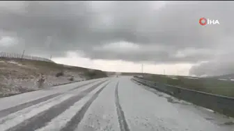 Ardahan Ilgar Dağı'nda dolu : Sürücüler zor anlar yaşadı