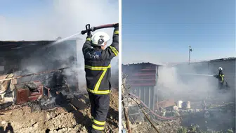 Antakya’da bahçedeki odunluk alev aldı, itfaiye seferber oldu