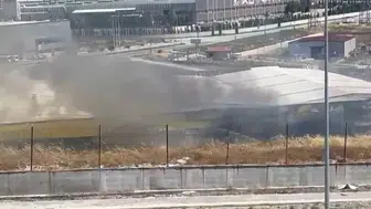 Kütahya 30 Ağustos OSB'de çömlek fabrikasında yangın çıktı