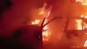 Hatay'da seyir halindeki araçta yangın çıktı